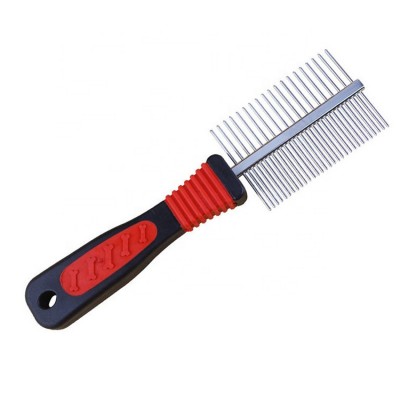 Wholesale Steel Tooth Double Sided Pet Grooming Brush Pet Hair Removal Comb Brush Cats Pet Double Comb